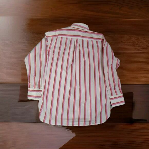 J Crew Women's Button Shirt Size 4 Pink/White Stripe Long Sleeve Lightweight... - Picture 6 of 11